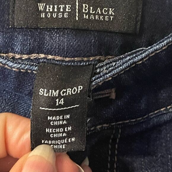 White House Black Market slim crop jeans distressed,‎ size 14 - Picture 8 of 13